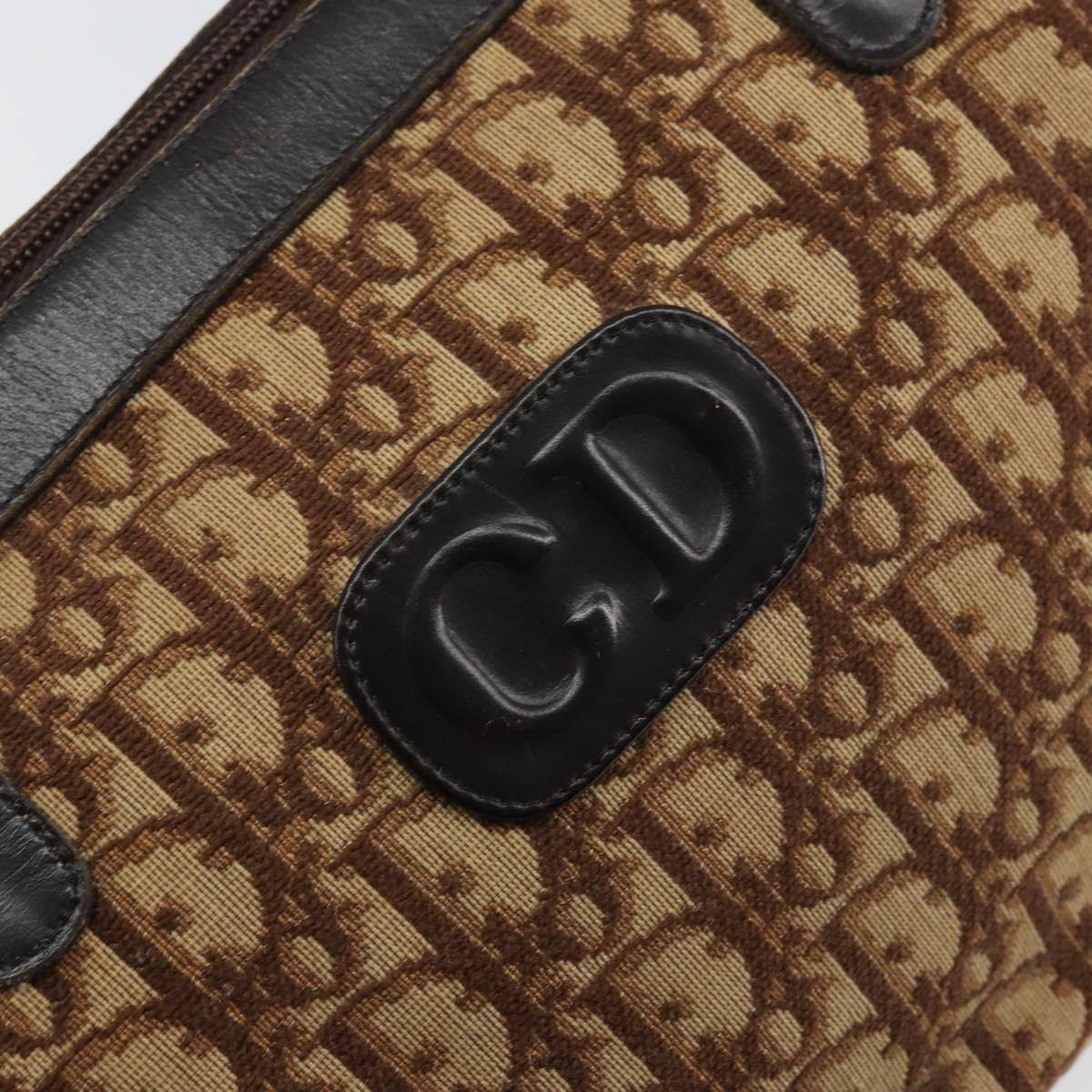 Christian Dior Vintage Cd Trotter Handbag Canvas Brown Canvas Handbag (Pre-Owned)