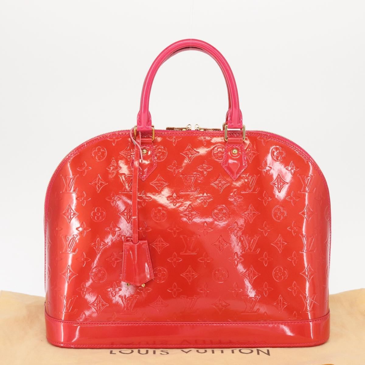 Louis Vuitton Alma Handbag Monogram Vernis Red Patent_Leather Handbag