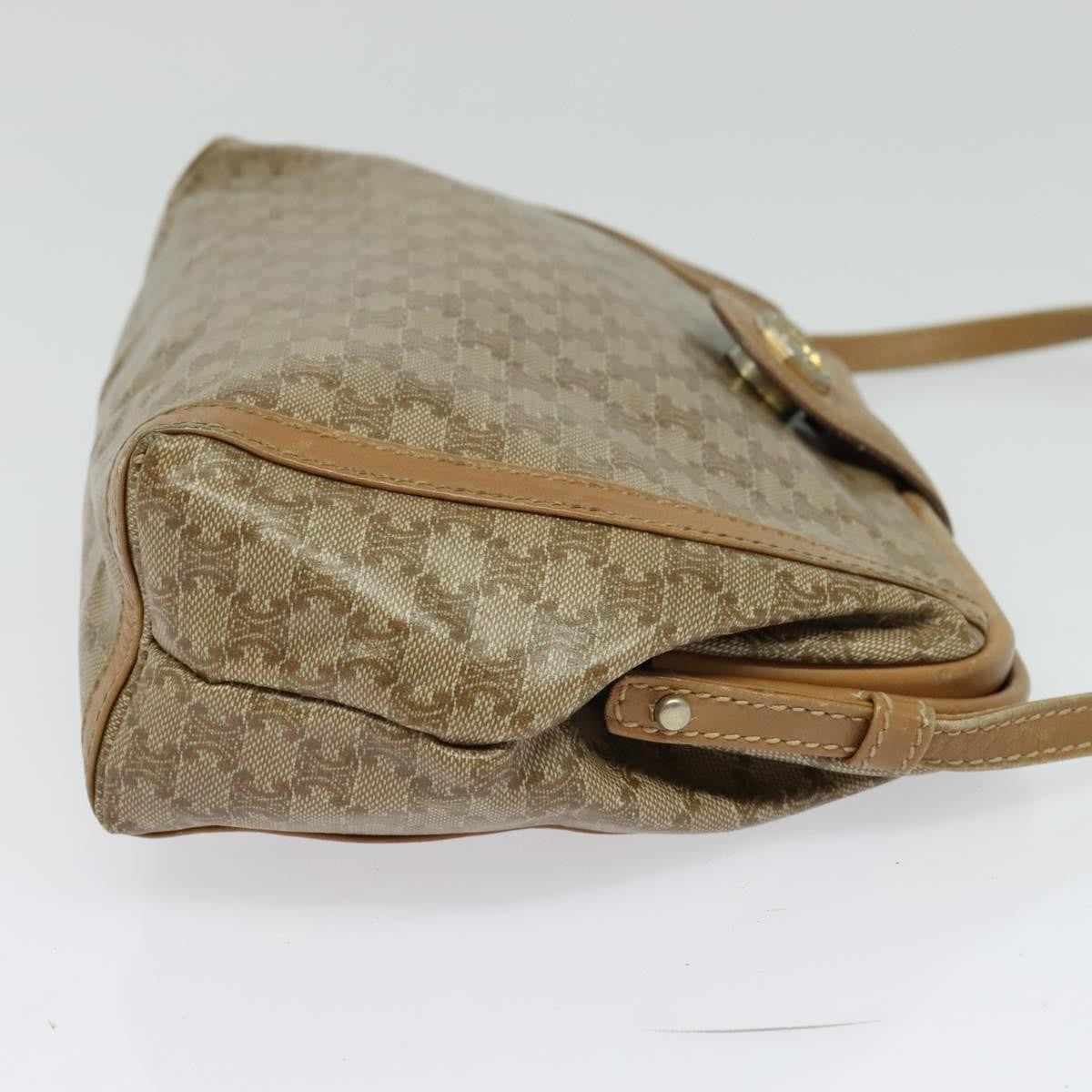 Celine Macadam Shoulder Bag Pvc Leather Beige Pvc Bag
