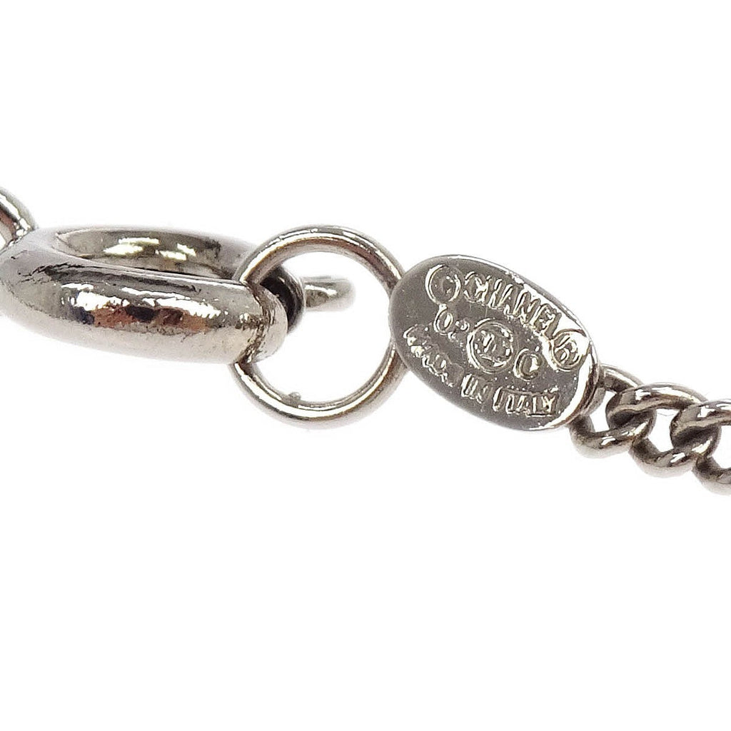 Chanel Cc Logo Pendant Necklace Metal Silver Silver_Plated Jewelry