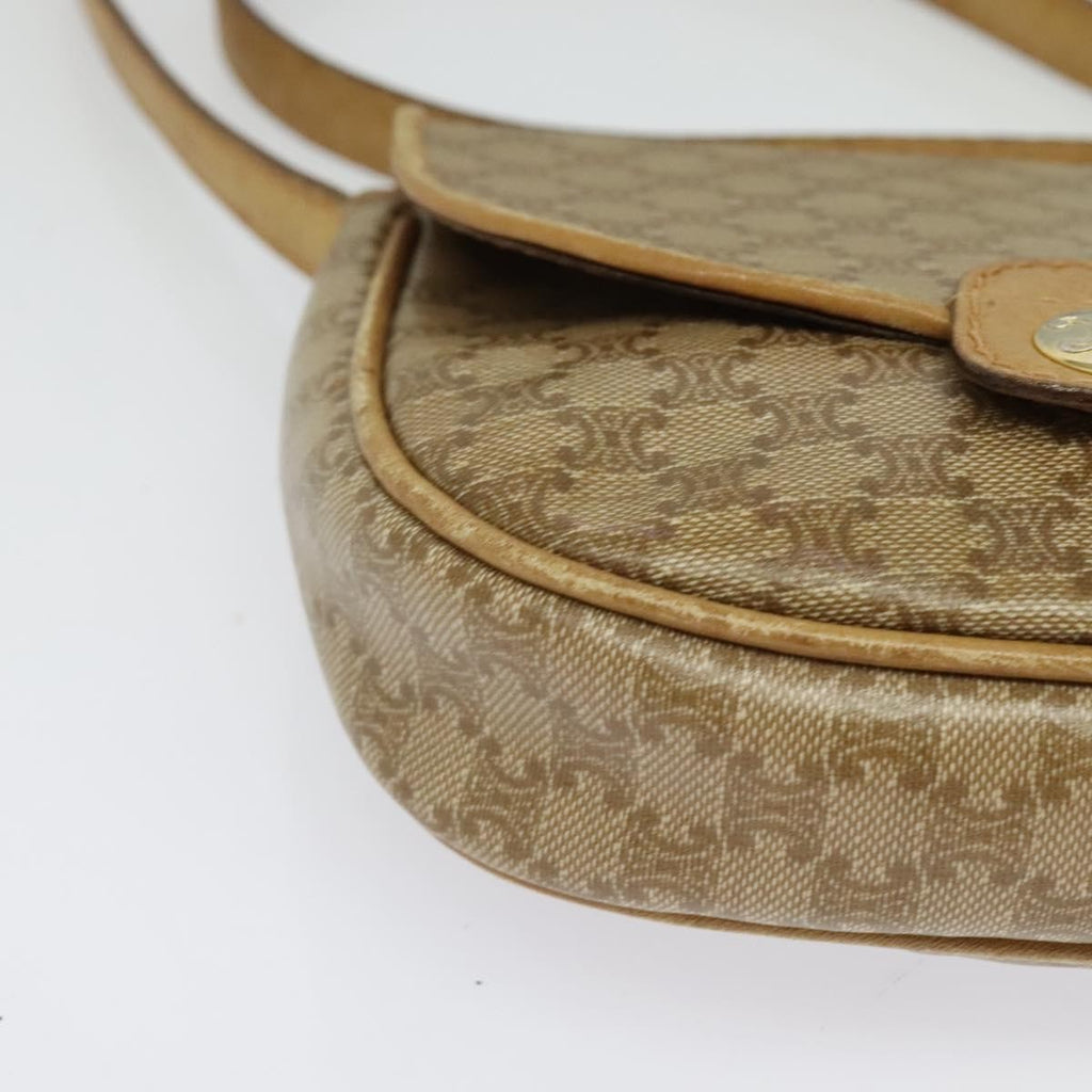 Celine Vintage Macadam Shoulder Bag Macadam Canva  Vinyl Beige Pvc Bag