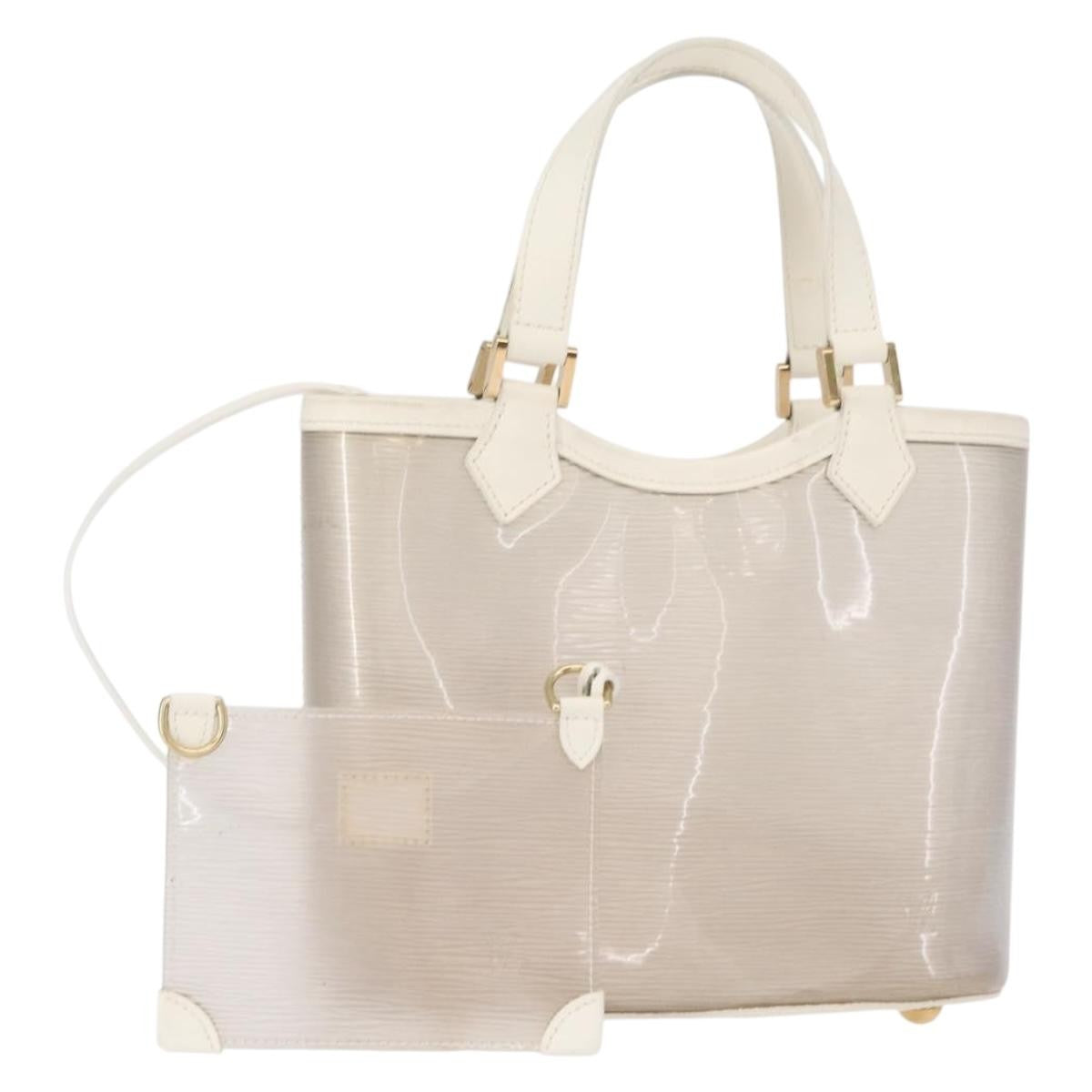 Louis Vuitton Plage Lagoon Bay Handbag Vinyl Epi Leather White Leather Handbag