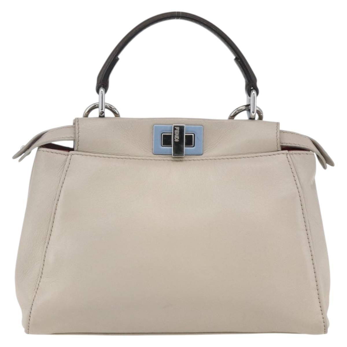 Fendi Peekaboo Bag Leather Beige Leather Handbag