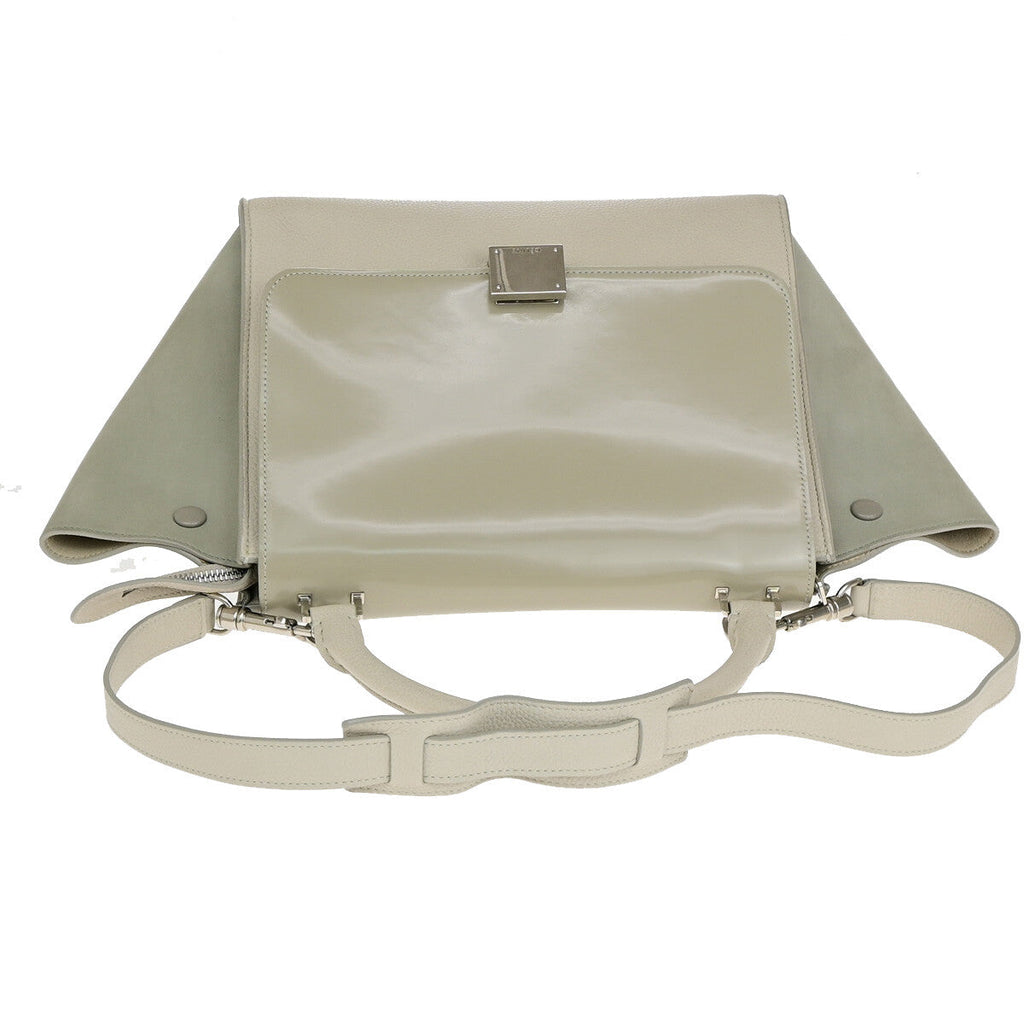 Celine Trapeze Bag Leather Beige Leather Handbag