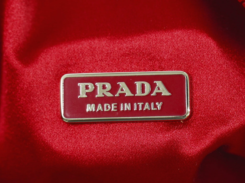 Prada Zip Around Toiletry Bag Silk Red Satin Clutche & Pouche Bag