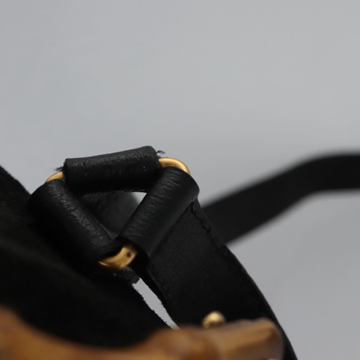 Gucci Gucci Bamboo Backpack Daim Black Suede Backpack Bag (Pre-Owned)