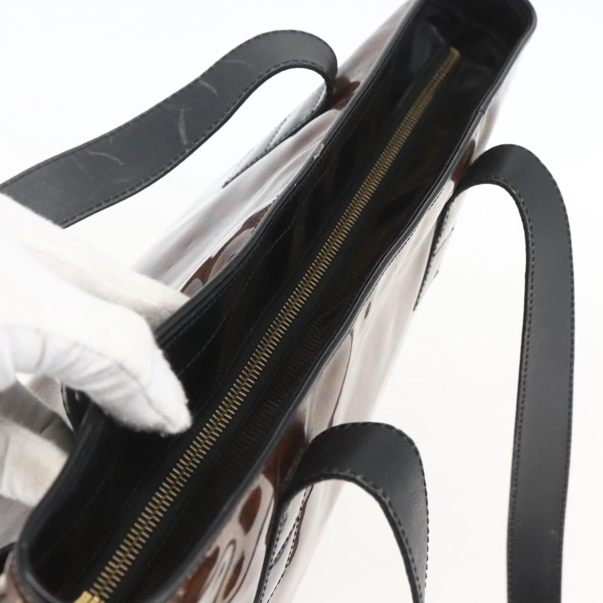 Celine Vintage Macadam Shoulder Bag Macadam Canva  Vinyl Brown Plastic Shoulder Bag Bag