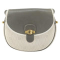 Christian Dior Vintage Honeycomb Flap Crossbody Bag Canvas And Leather White Canvas Shoulder Bag Bag (Pre-Owned)