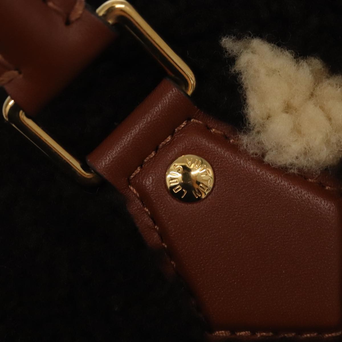 Louis Vuitton Speedy Bandouliere Bag Monogram Giant Teddy Fleece Brown Fur Shoulder Bag