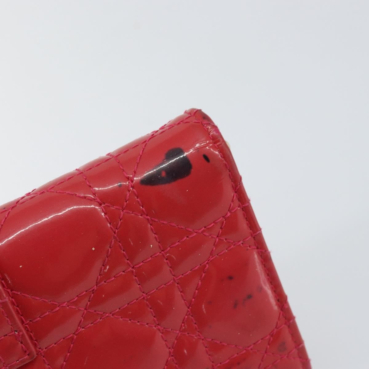 Christian Dior New Lock Pouch Cannage Quilt Patent Pink Patent_Leather Clutche & Pouche Bag (Pre-Owned)