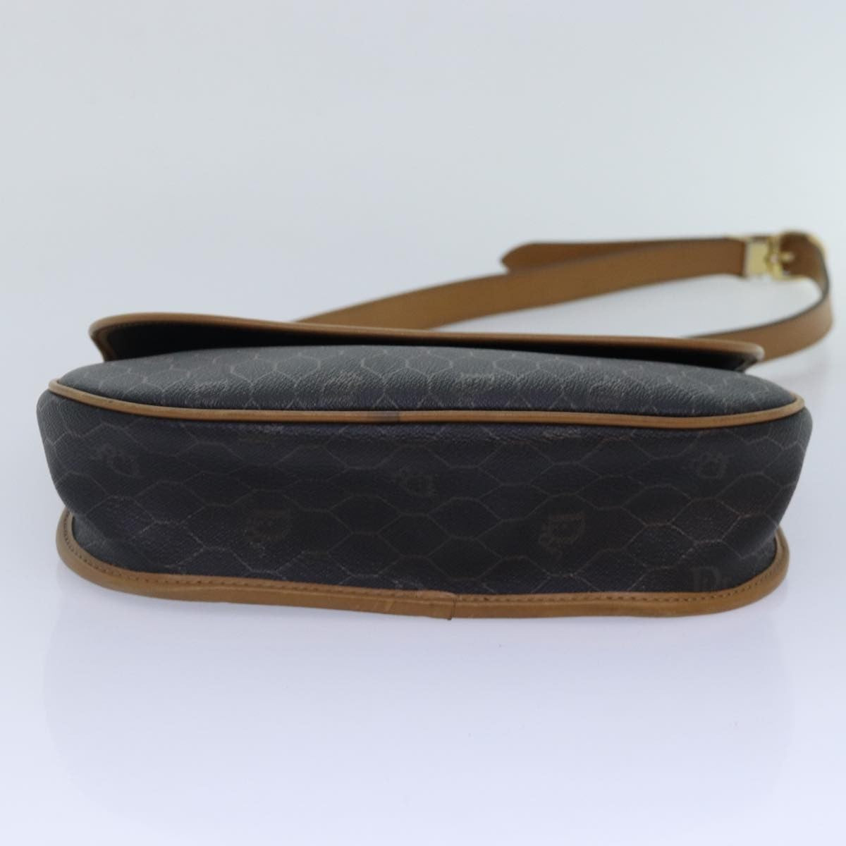 Christian Dior Vintage Honeycomb Shoulder Bag Canvas And Leather Black Canvas Shoulder Bag Bag (Pre-Owned)