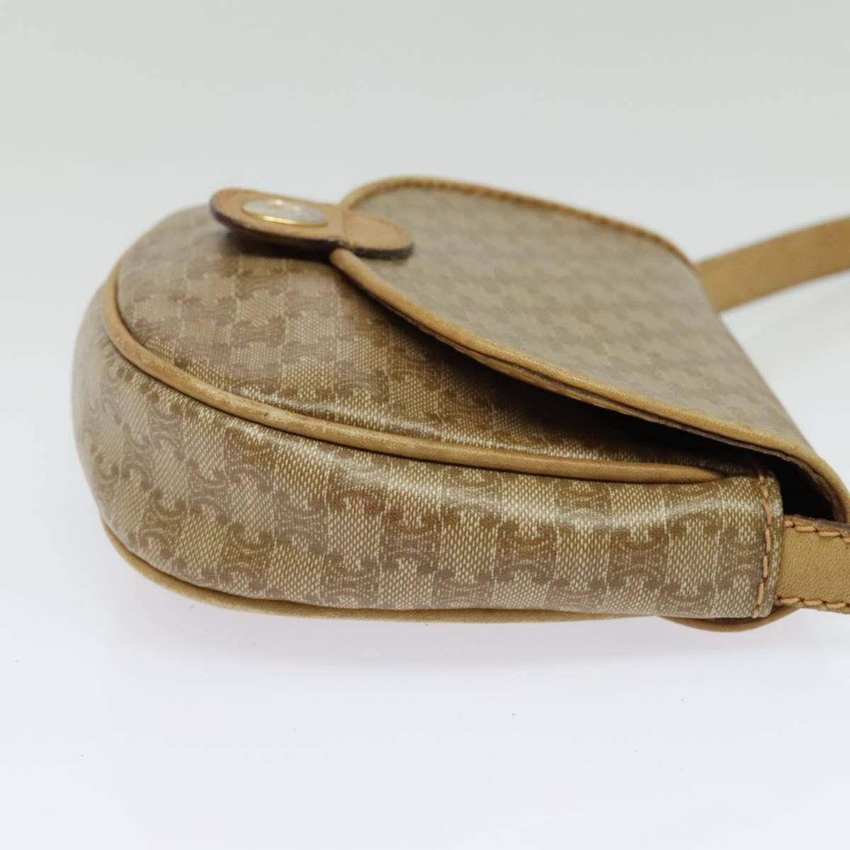 Celine Vintage Macadam Shoulder Bag Macadam Canva  Vinyl Beige Pvc Bag