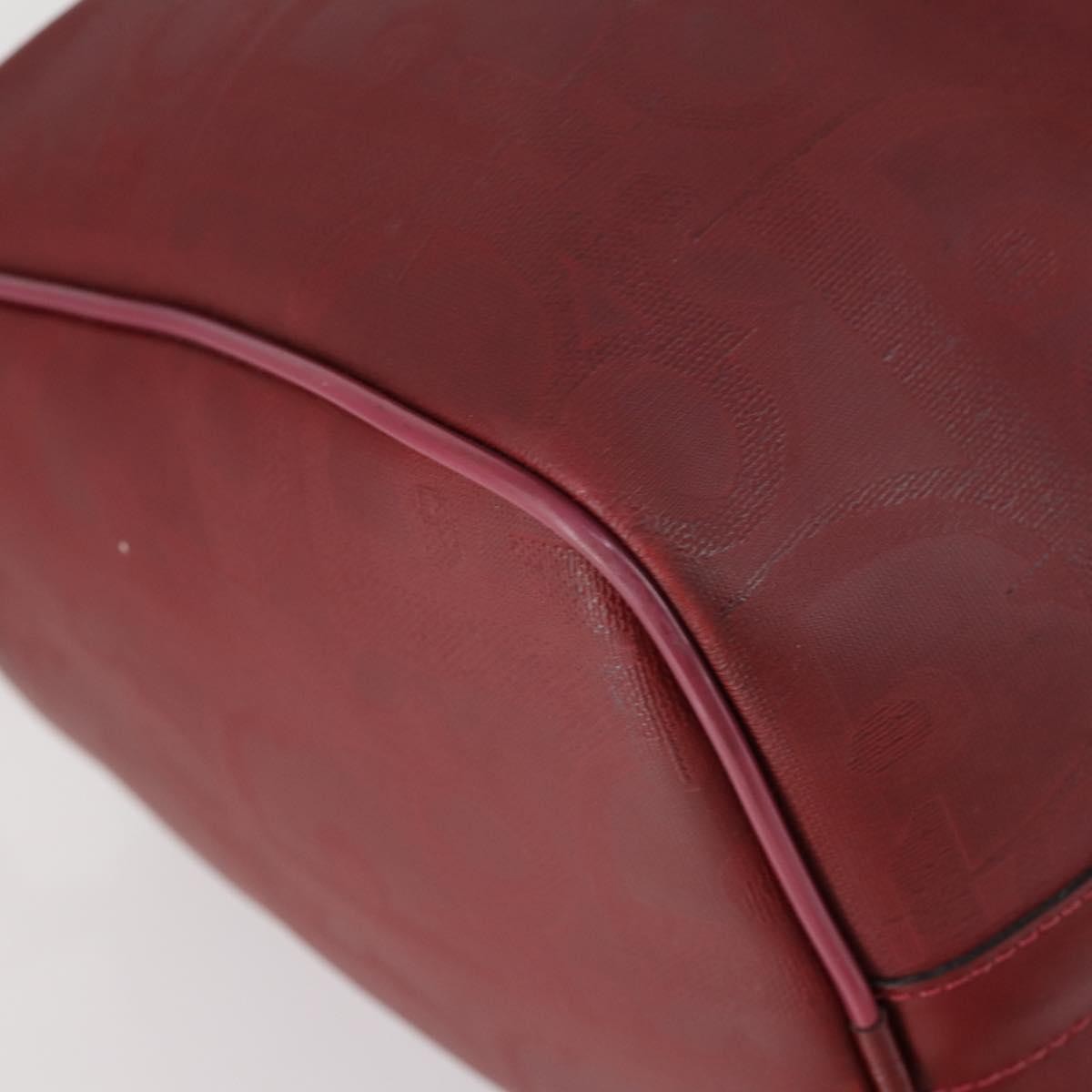 Christian Dior Vintage Trotter Duffle Bag Diorissimo Canvas Red Pvc Travel Bag Bag (Pre-Owned)