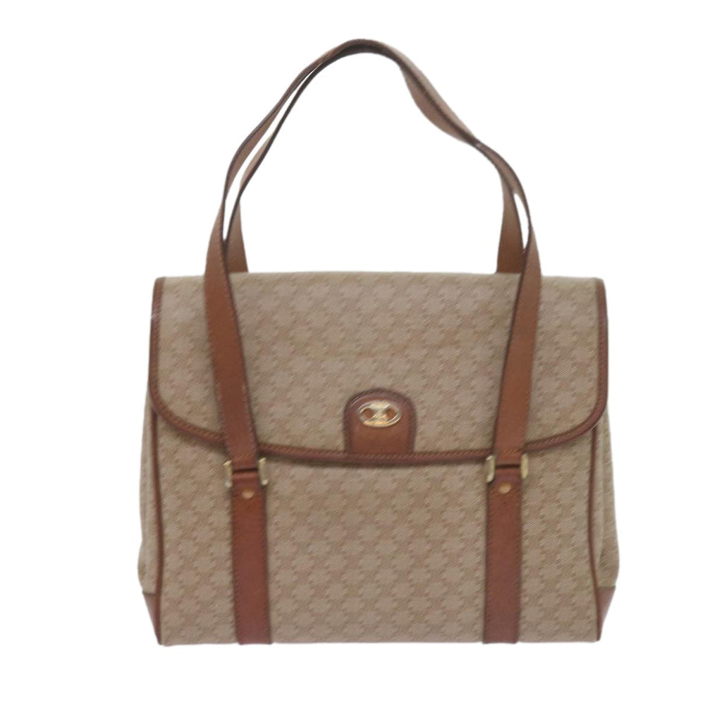 Celine Vintage Macadam Handbag Canvas And Leather Beige Canvas Handbag