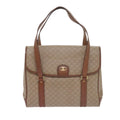 Celine Vintage Macadam Handbag Canvas And Leather Beige Canvas Handbag