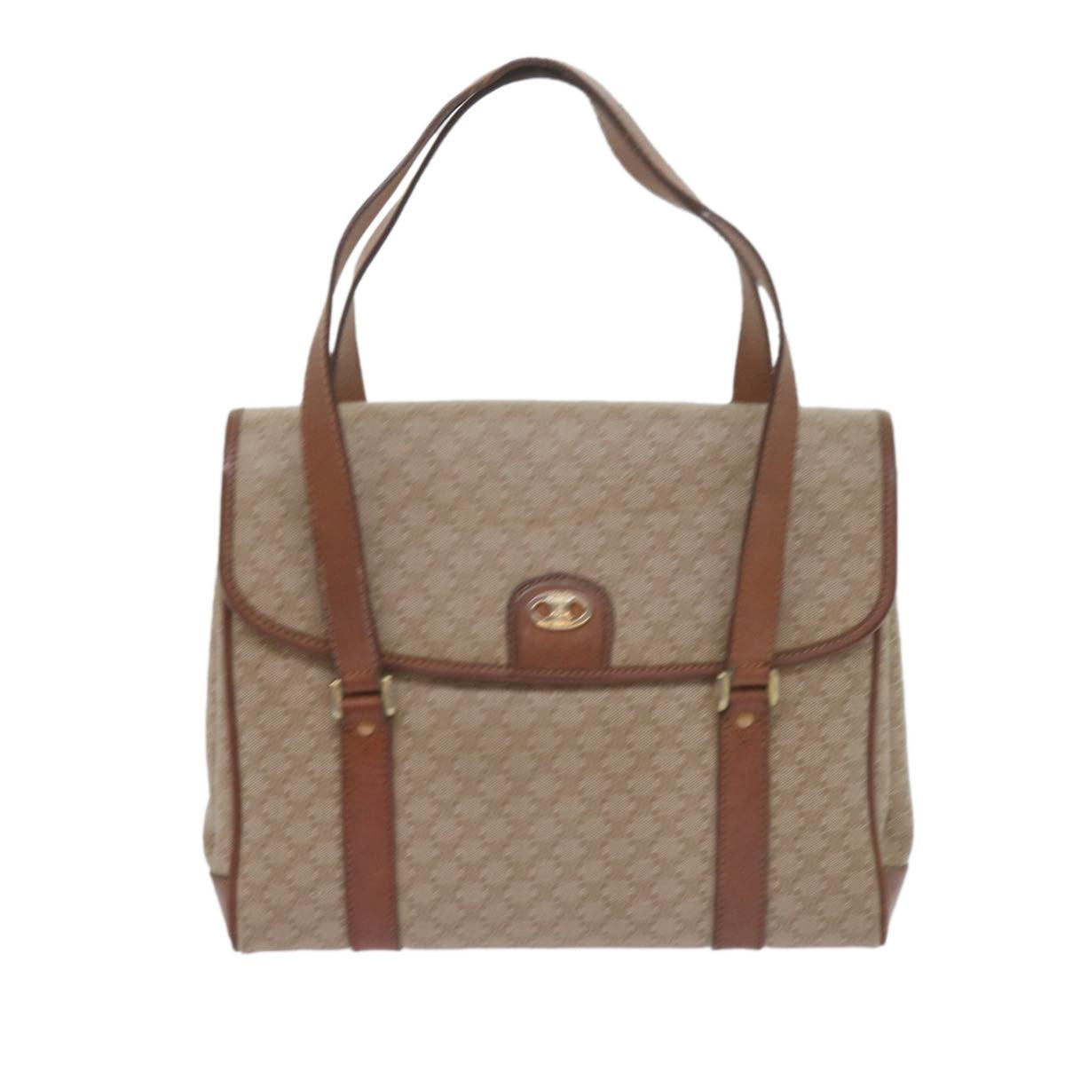 Celine Vintage Macadam Handbag Canvas And Leather Beige Canvas Handbag
