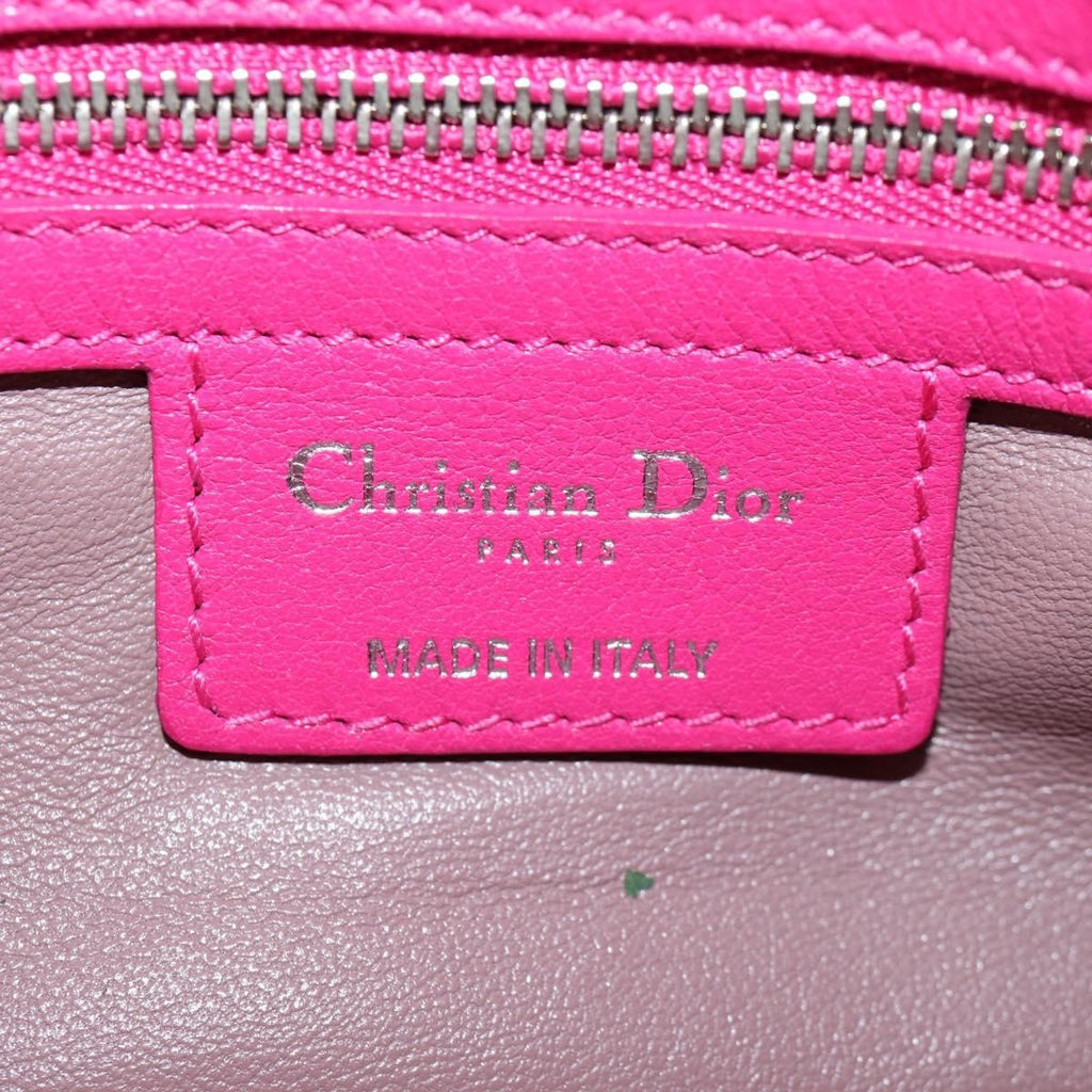 Christian Dior Long Chain Miss Dior Bag Cannage Quilt Lambskin Pink Leather Shoulder Bag Bag (Pre-Owned)