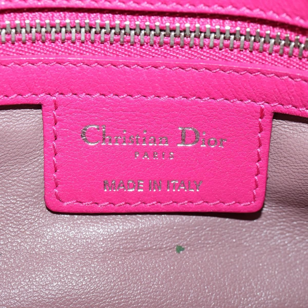 Christian Dior Long Chain Miss Dior Bag Cannage Quilt Lambskin Pink Leather Shoulder Bag Bag (Pre-Owned)