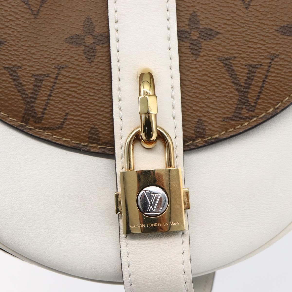 Louis Vuitton Chantilly Lock Handbag Reverse Monogram Canvas And Leather White Leather Shoulder Bag