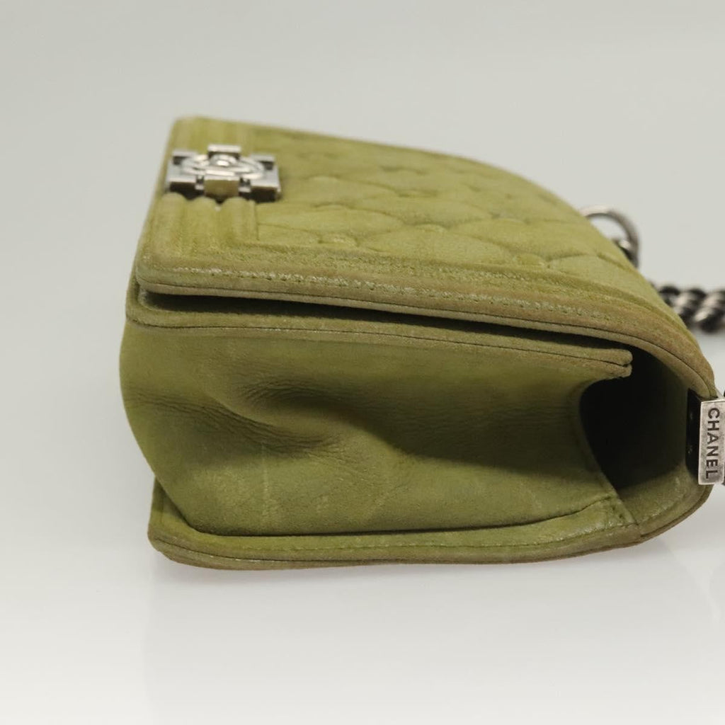 Chanel Celtic Boy Flap Bag Suede Green Suede Shoulder Bag Bag