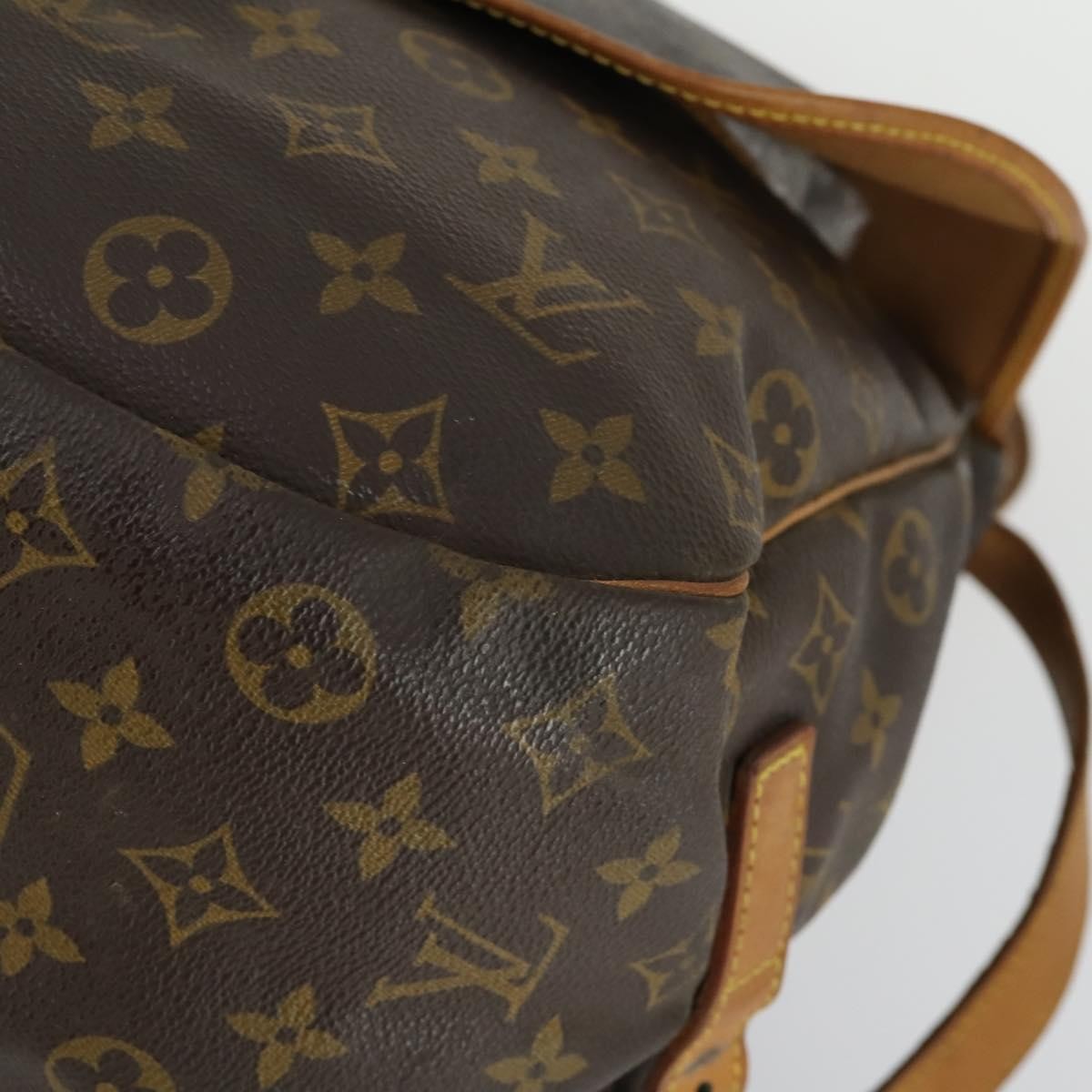 Louis Vuitton Saumur Handbag Monogram Canvas Brown Canvas Shoulder Bag