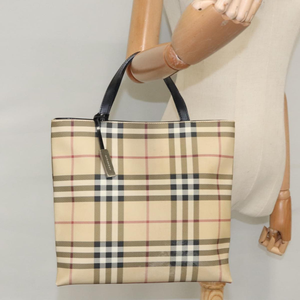 Burberry Nova Check Tote Canvas And Leather Beige Pvc Tote Bag