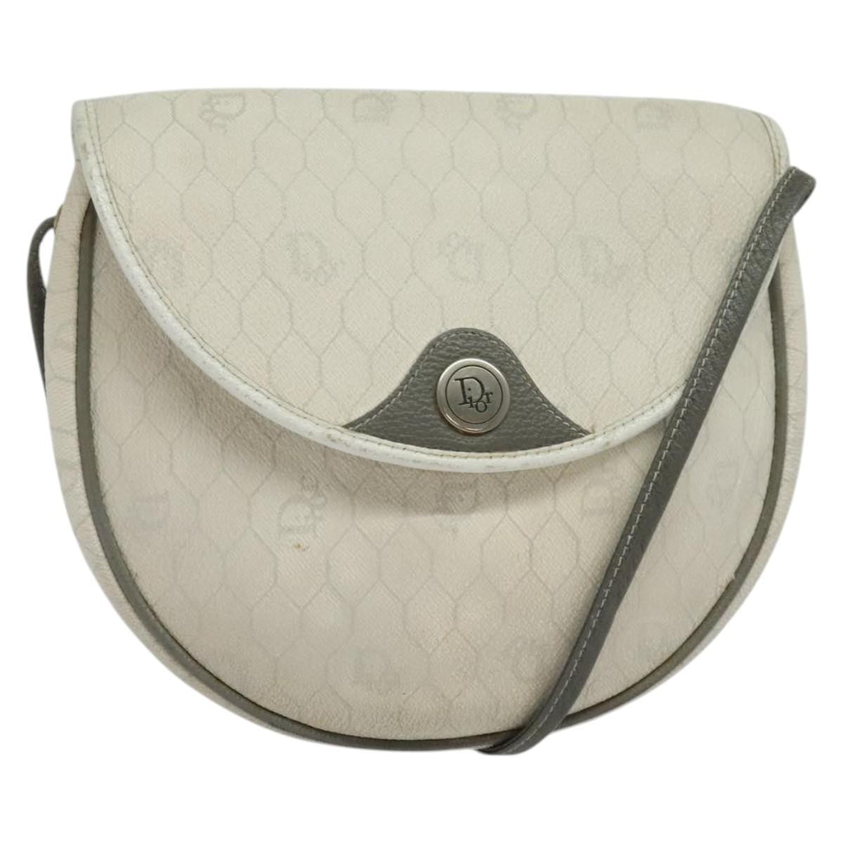 Christian Dior Vintage Honeycomb Shoulder Bag Canvas White Canvas Shoulder Bag Bag (Pre-Owned)