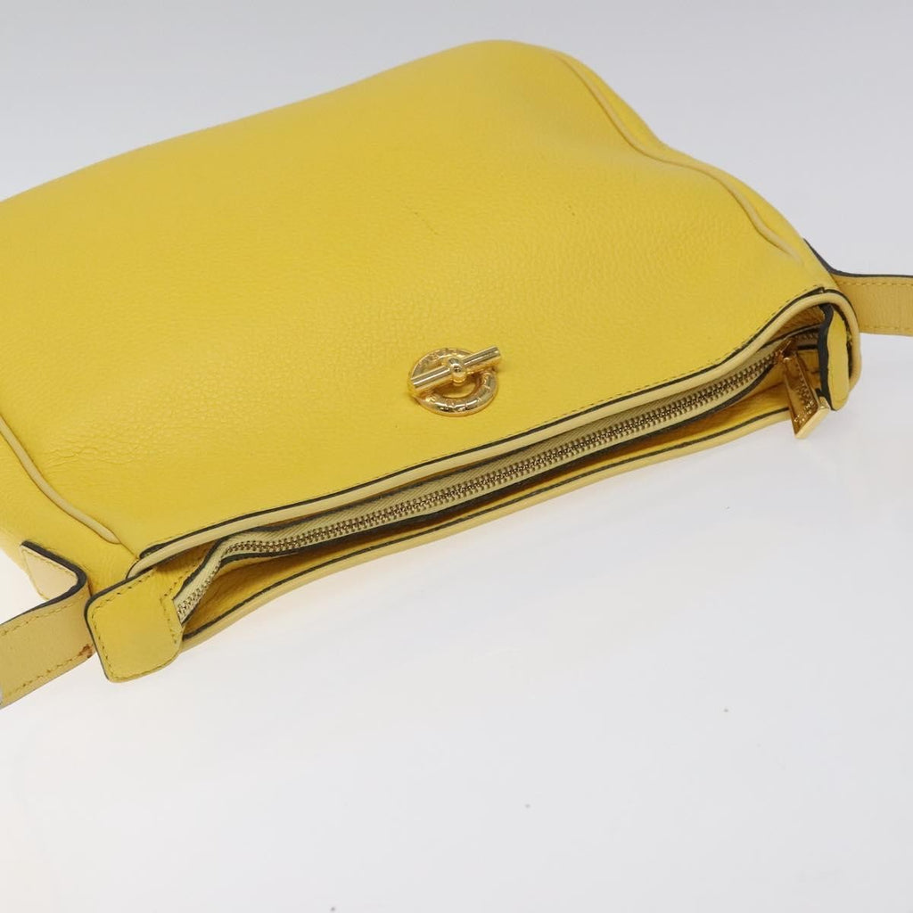 Celine Vintage Shoulder Bag Leather Yellow Leather Shoulder Bag Bag