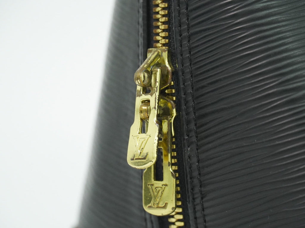 Louis Vuitton Alma Handbag Epi Leather Black Leather Handbag