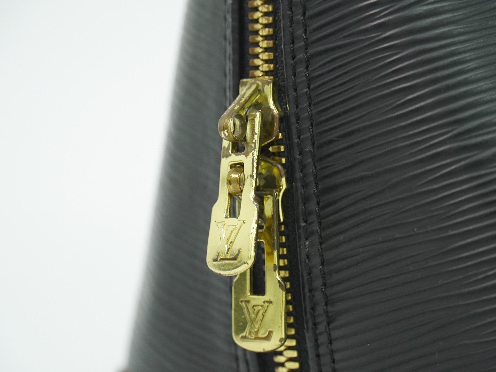 Louis Vuitton Alma Handbag Epi Leather Black Leather Handbag