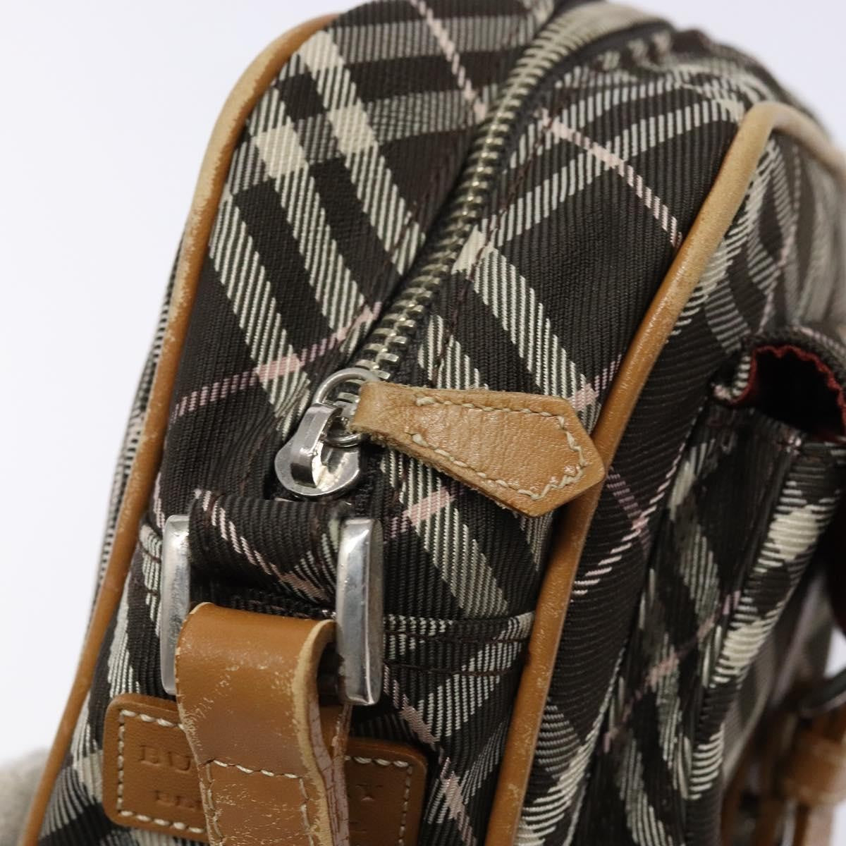 Burberry Nova Check Blue Label Canvas Brown Canvas Shoulder Bag