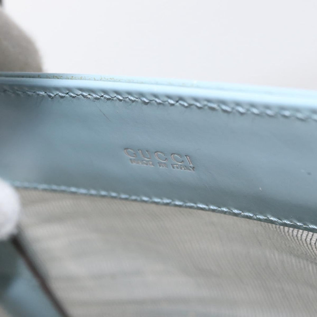 Gucci Vintage Tote Leather Blue Leather Tote Bag Bag (Pre-Owned)