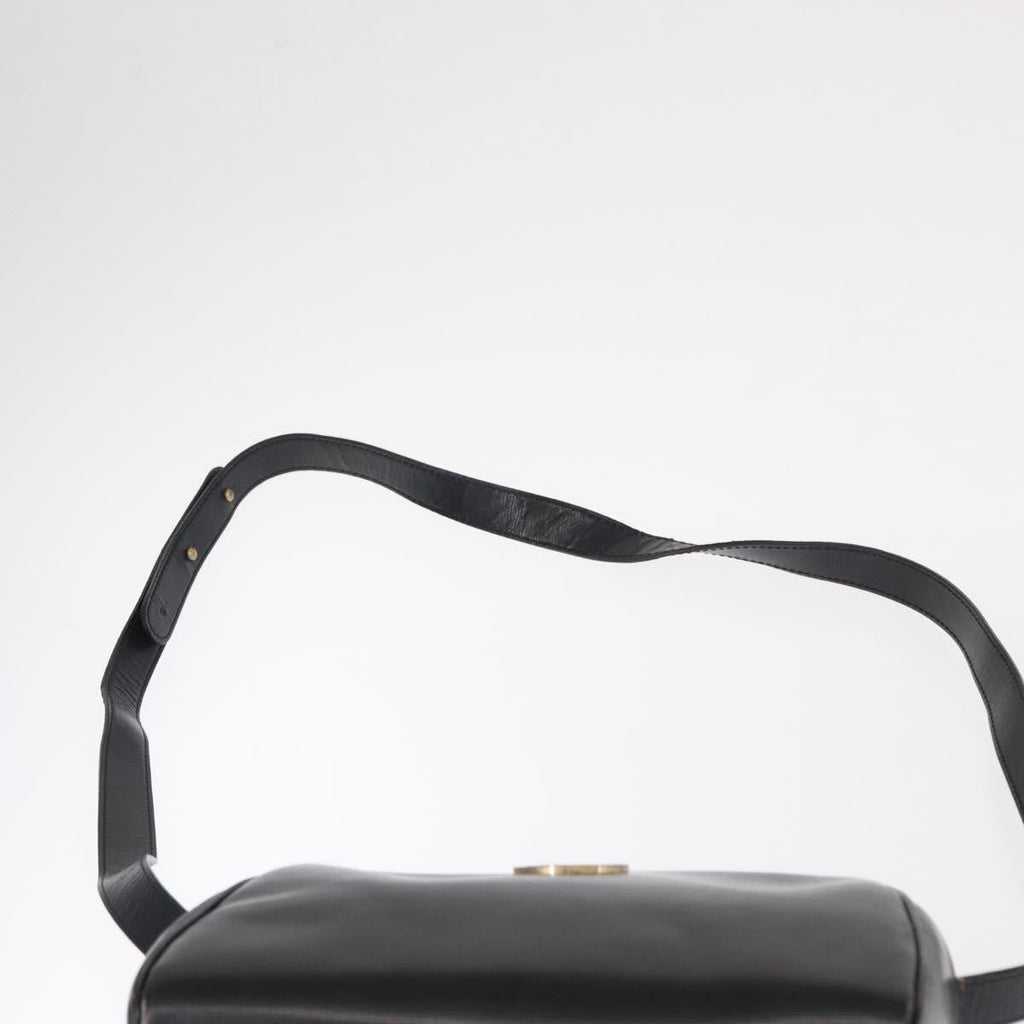 Celine Vintage Circle Logo Crossbody Bag Leather Black Leather Shoulder Bag Bag