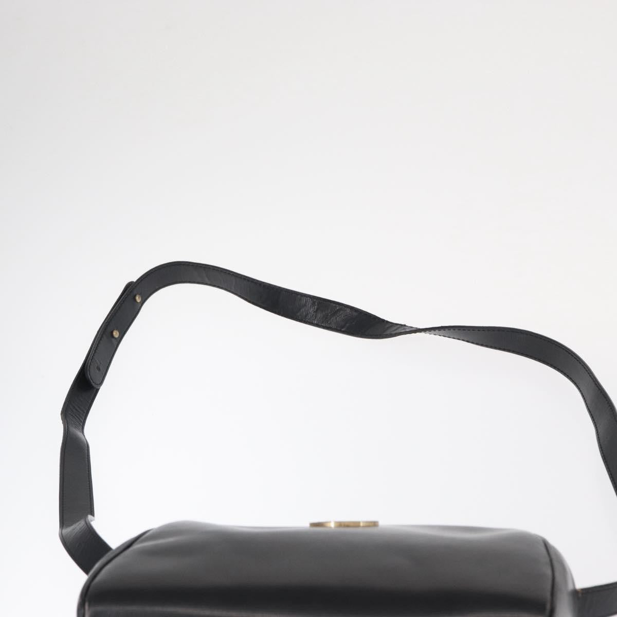 Celine Vintage Circle Logo Crossbody Bag Leather Black Leather Shoulder Bag Bag