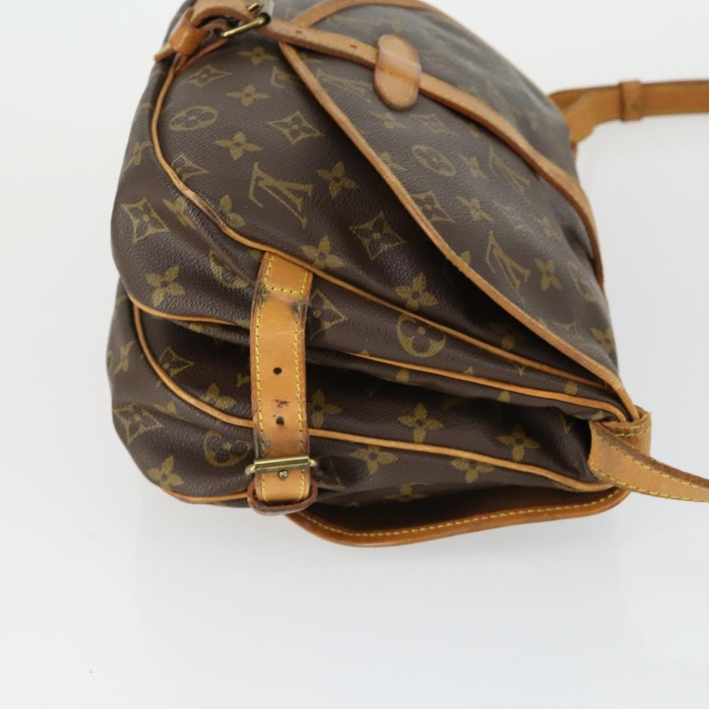 Louis Vuitton Saumur Handbag Monogram Canvas Brown Canvas Shoulder Bag