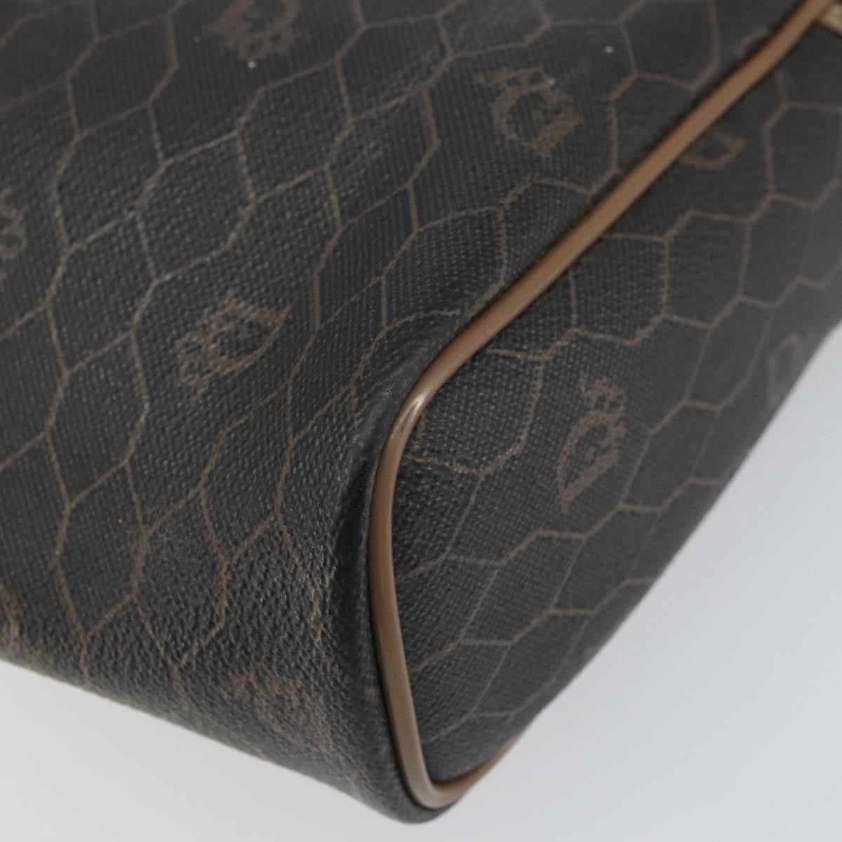 Christian Dior Vintage Honeycomb Zip Pouch Canvas And Leather Black Canvas Clutche & Pouche Bag (Pre-Owned)