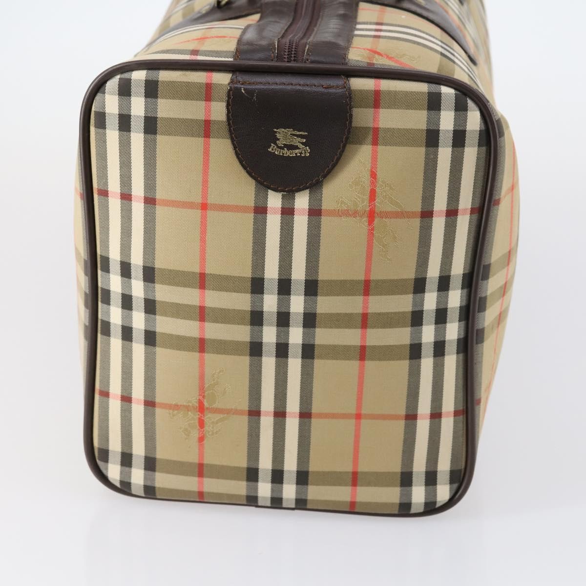 Burberry Vintage Duffle Bag Haymarket Canvas Beige Canvas Travel Bag