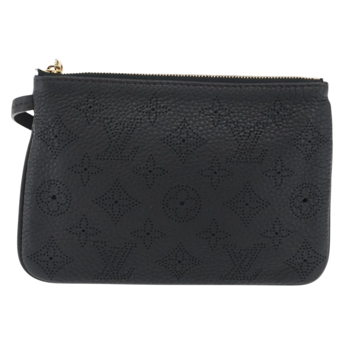 Louis Vuitton Selene Pochette Mahina Leather Black Leather Clutche & Pouche Bag