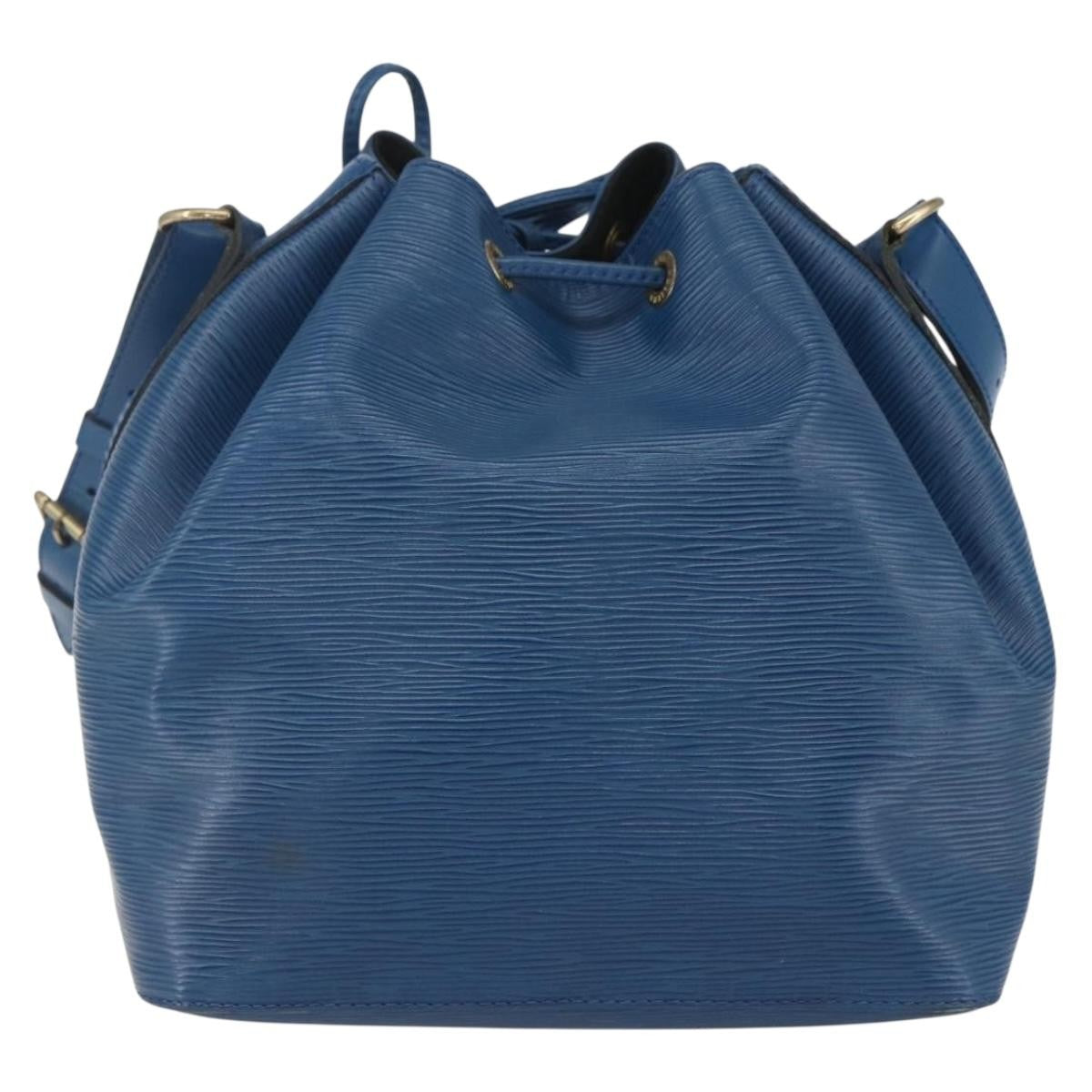 Louis Vuitton Petit Noe Handbag Epi Leather Blue Leather Shoulder Bag