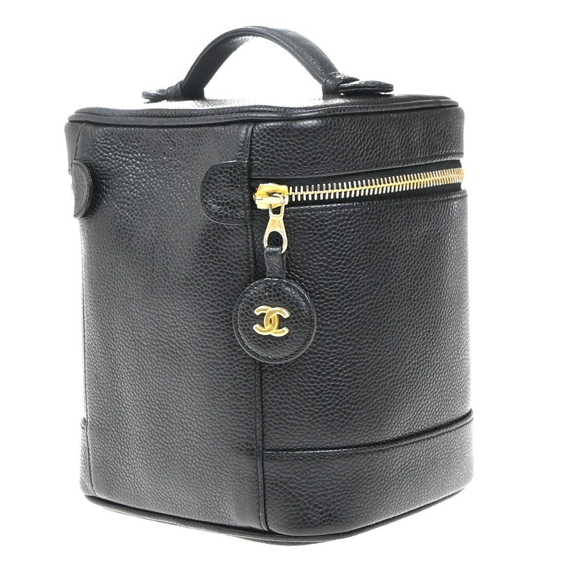 Chanel Vintage Timeless Cosmetic Case Caviar Black Leather Clutche & Pouche Bag