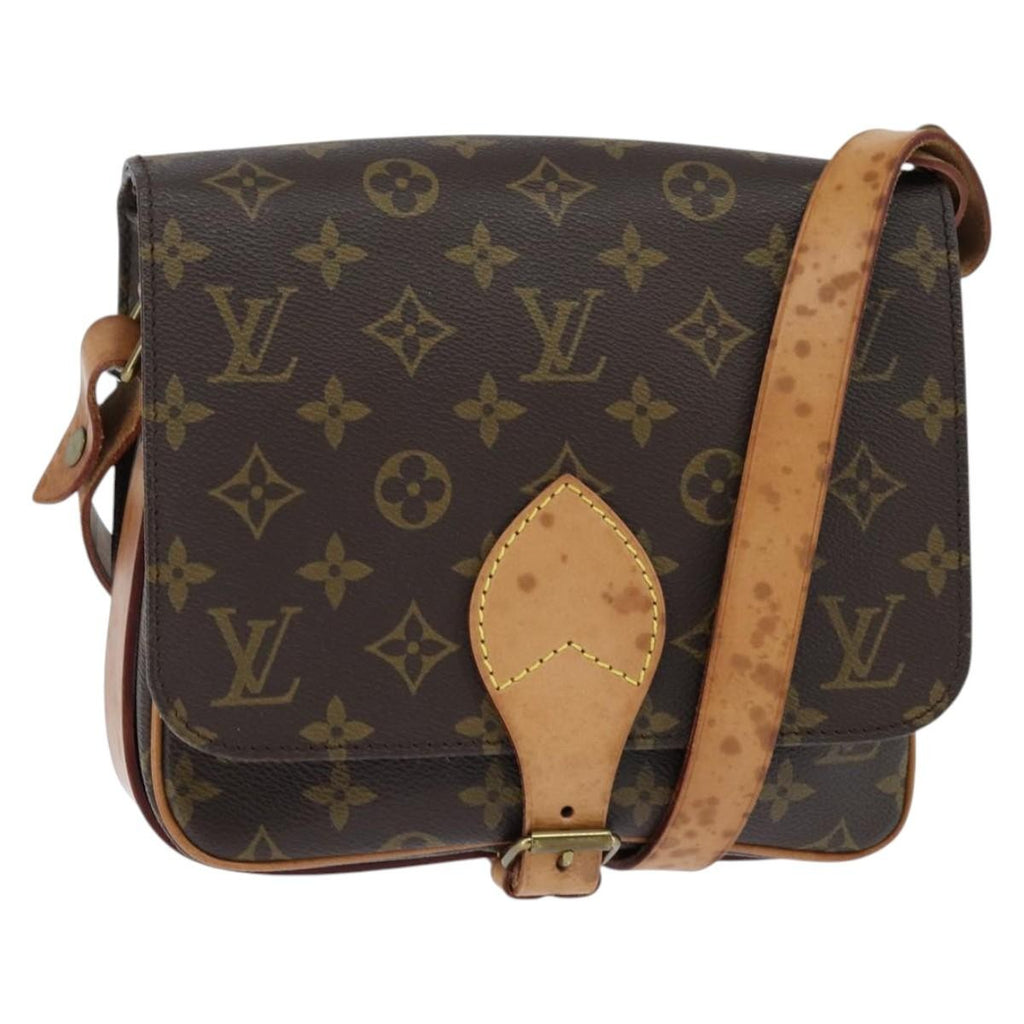 Louis Vuitton Cartouchiere Handbag Monogram Canvas Brown Canvas Shoulder Bag
