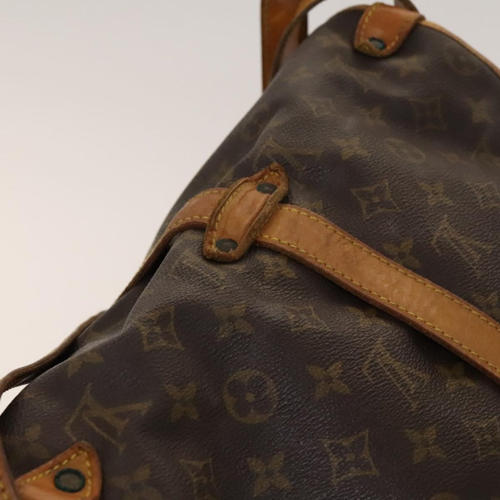 Louis Vuitton Saumur Handbag Monogram Canvas Brown Canvas Shoulder Bag