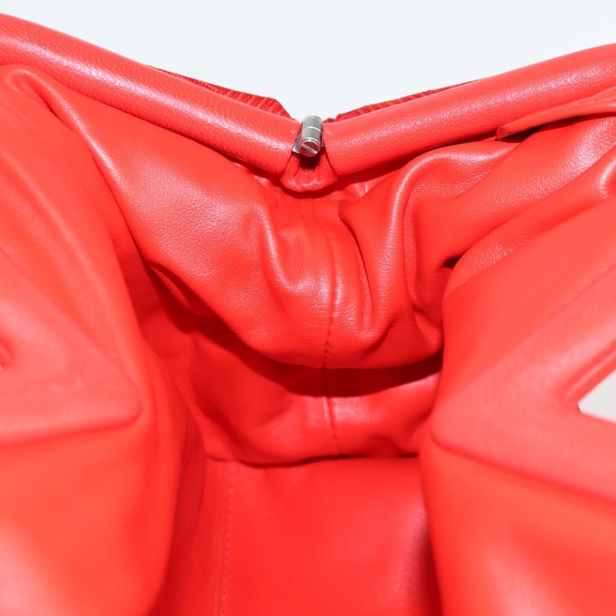 Bottega Veneta Point Shoulder Bag Chunky Knit Fabric Red Nylon Shoulder Bag Bag