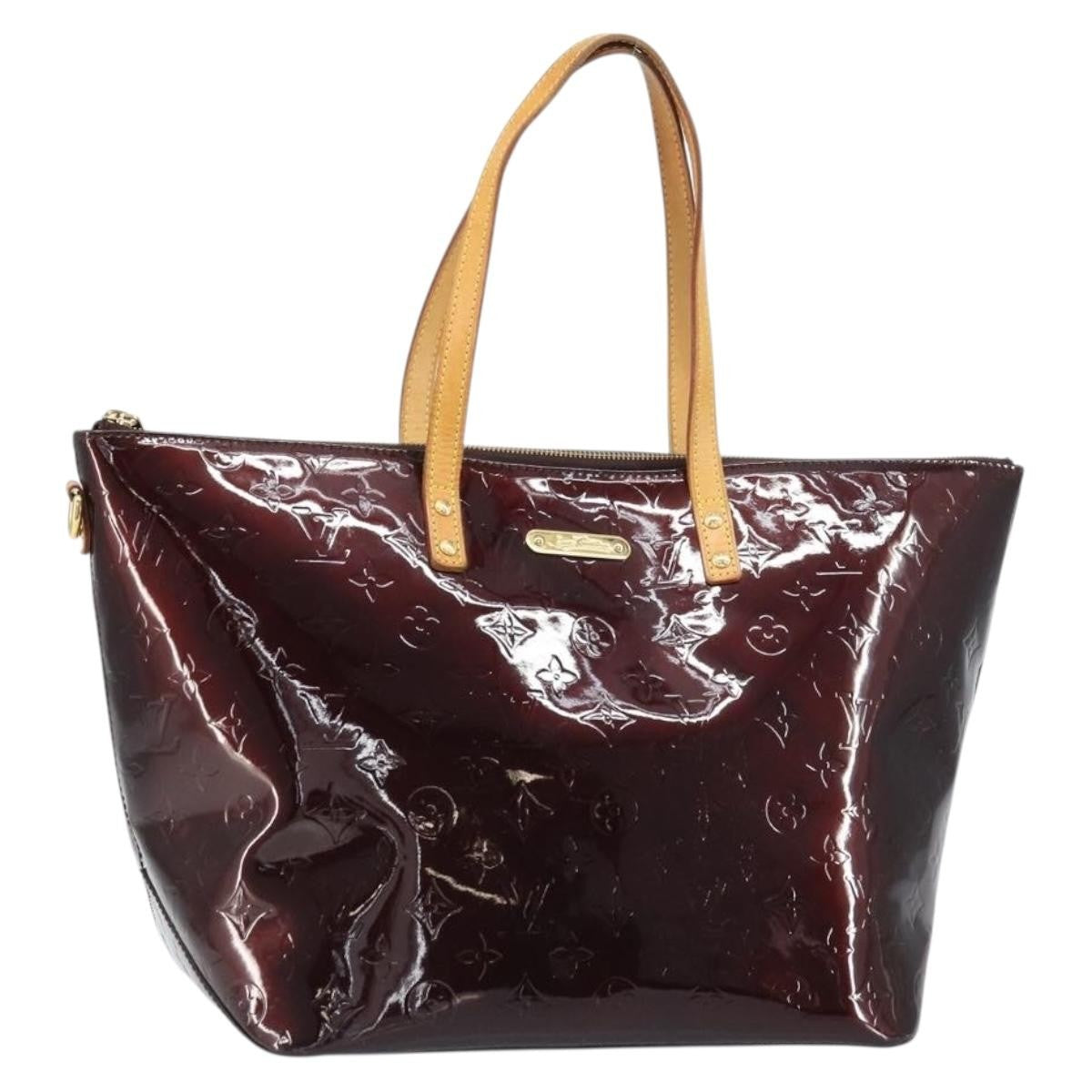 Louis Vuitton Bellevue Handbag Monogram Vernis Brown Patent_Leather Tote Bag