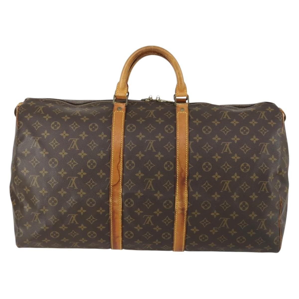 Louis Vuitton Keepall Bag Monogram Canvas Brown Canvas Travel Bag