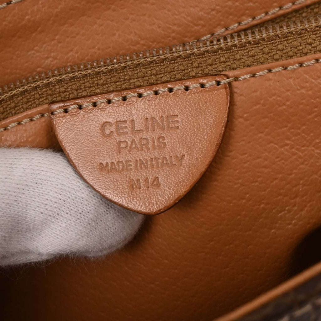Celine Macadam Shoulder Bag Canvas Brown Pvc Shoulder Bag Bag