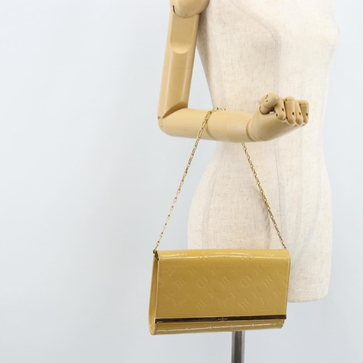 Louis Vuitton Ana Bag Monogram Vernis Yellow Patent_Leather Clutche & Pouche Bag
