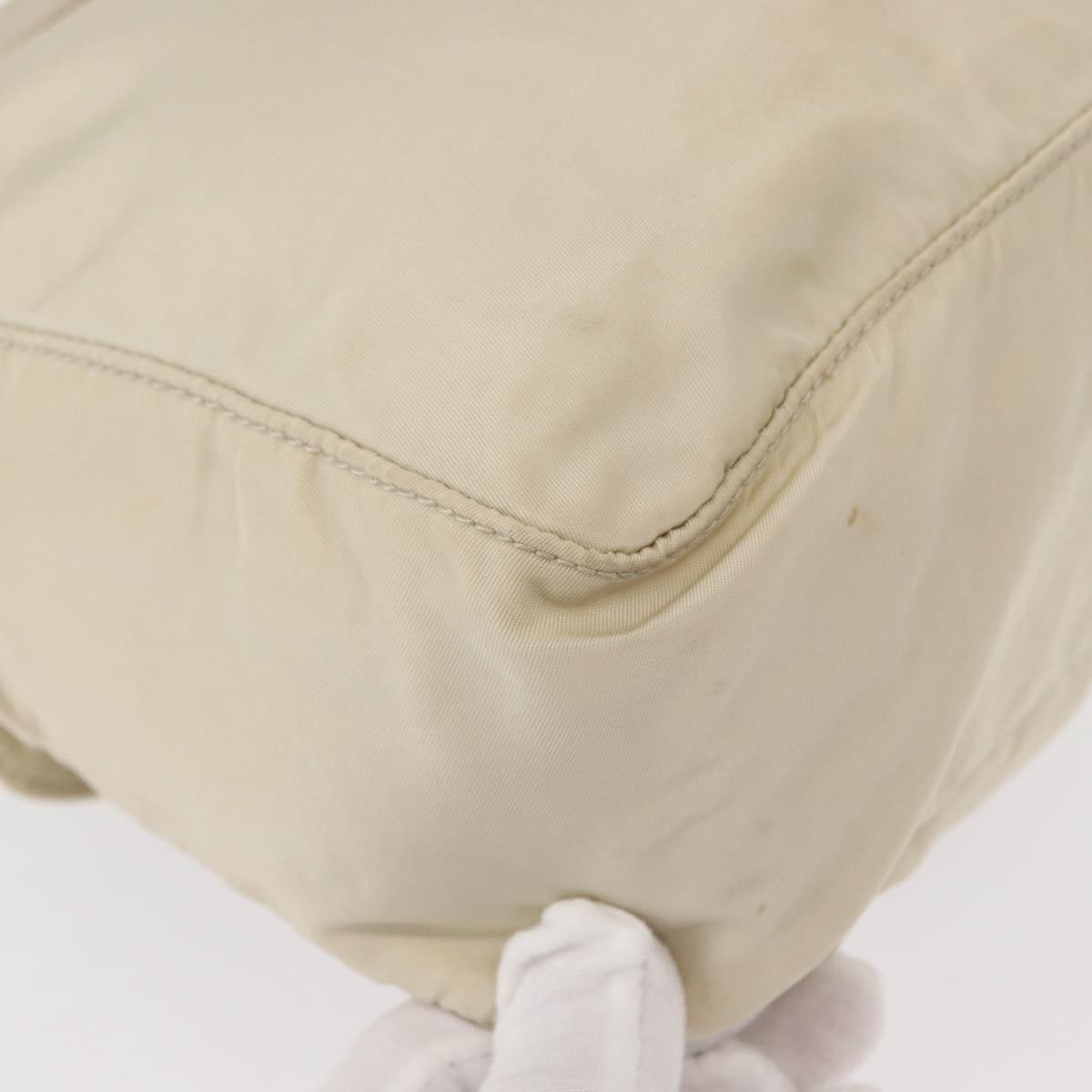 Prada Buckle Messenger Bag Tessuto Beige Nylon Shoulder Bag Bag