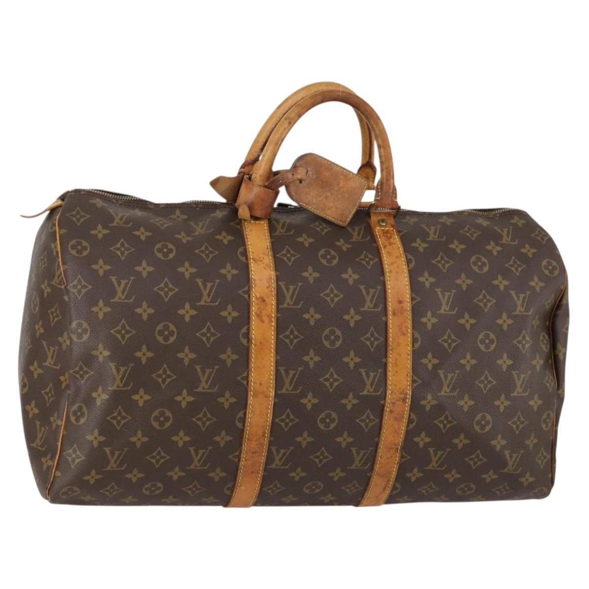 Louis Vuitton Keepall Bag Monogram Canvas Brown Canvas Travel Bag