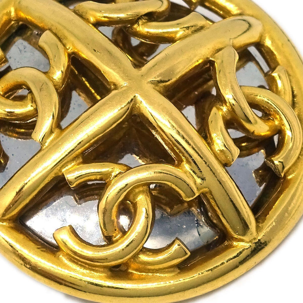 Chanel Cc Round Earrings Metal Gold Gold_Plated Earrings Jewelry